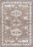 Grave Traditional Dark Brown Area Rug