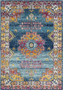 Halfmijl Traditional Navy Area Rug