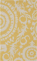 Kaarschot Traditional Yellow/Ivory Area Rug