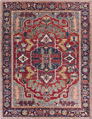 Lith Traditional Bright Red Area Rug