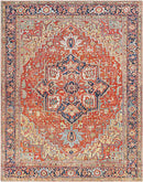 Macharen Traditional Bright Orange Area Rug