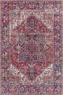 Medevoort Traditional Dark Red Area Rug