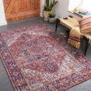 Medevoort Traditional Dark Red Area Rug
