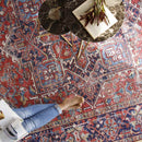 Medevoort Traditional Dark Red Area Rug