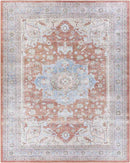 North Pekin Traditional Dark Brown Washable Area Rug
