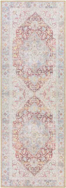 Oak Brook Traditional Burnt Orange Washable Area Rug