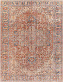 Vernon Hills Traditional Burnt Orange Washable Area Rug