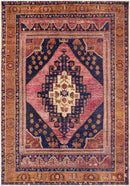 Western Springs Traditional Coral Washable Area Rug