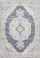 Rock Falls Traditional Pale Blue Area Rug