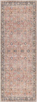 Long Beach Traditional Burnt Orange Washable Area Rug