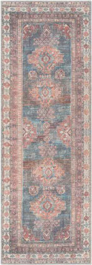 McCordsville Traditional Coral Washable Area Rug