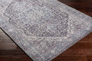 Macy Traditional Purple Taupe Washable Area Rug