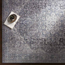 Macy Traditional Purple Taupe Washable Area Rug