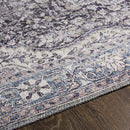 Macy Traditional Purple Taupe Washable Area Rug
