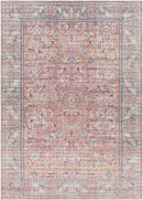 Mauckport Traditional Coral Washable Area Rug