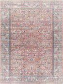 Mauckport Traditional Coral Washable Area Rug