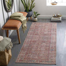 Mecca Traditional Dark Coral Washable Area Rug