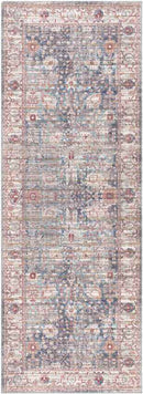 Mellott Traditional Dark Blue Washable Area Rug