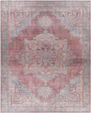 Middlebury Traditional Pale Red Washable Area Rug
