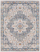 Carbon Cliff Traditional Dark Blue Area Rug