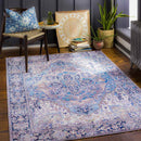 Manche Traditional Denim Area Rug