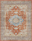 Park Ridge Traditional Burnt Orange Washable Area Rug