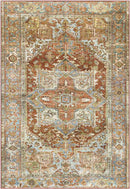 Peoria Heights Traditional Burnt Orange Washable Area Rug