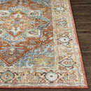Pingree Grove Traditional Burnt Orange Washable Area Rug