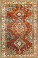 St Elmo Global Bright Orange Washable Area Rug