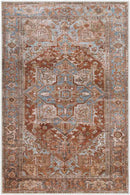 St Johns Traditional Burnt Orange Washable Area Rug