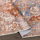 St Johns Traditional Burnt Orange Washable Area Rug