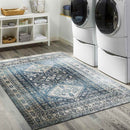 Salamonia Traditional Navy Washable Area Rug