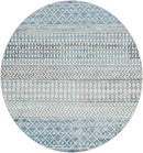 West Terre Haute Global Pale Blue Washable Area Rug