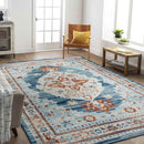 Burket Traditional Denim Area Rug