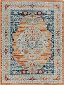 Burket Traditional Burnt Orange Area Rug