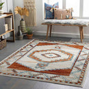 Center Point Traditional Burnt Orange Area Rug