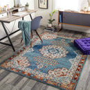 Churubusco Traditional Dark Teal Area Rug