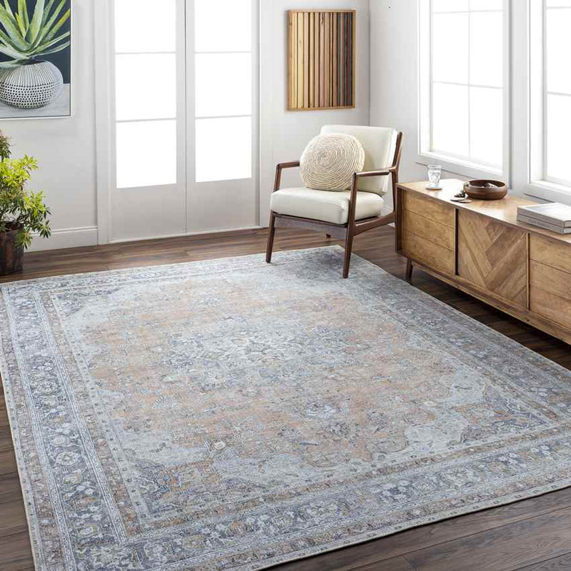 Westphalia Traditional Slate Washable Area Rug