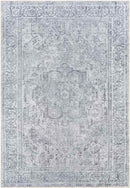 Whitten Traditional Light Gray Washable Area Rug