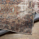 Lefkara Traditional Burgundy Washable Area Rug