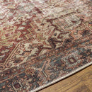 Lefkara Traditional Burgundy Washable Area Rug
