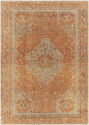 Kontea Traditional Burnt Orange Washable Area Rug