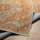 Kontea Traditional Burnt Orange Washable Area Rug