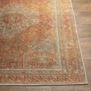 Kontea Traditional Burnt Orange Washable Area Rug