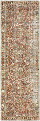 Georgios Traditional Burnt Orange Washable Area Rug