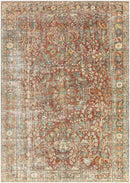 Georgios Traditional Burnt Orange Washable Area Rug