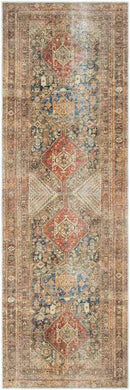 Episkopi Traditional Rust Washable Area Rug