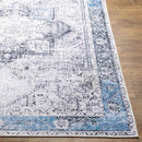 Nora Traditional Navy Washable Mandala Area Rug