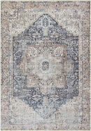 Nora Traditional Dark Brown Washable Mandala Area Rug