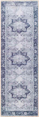 Nora Traditional Denim Washable Mandala Area Rug